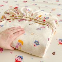 Dansunreve Washed Cotton Bedsheet Floral/Cartoon Fitted Bed Sheet Single Queen King Super King Mattress Cover