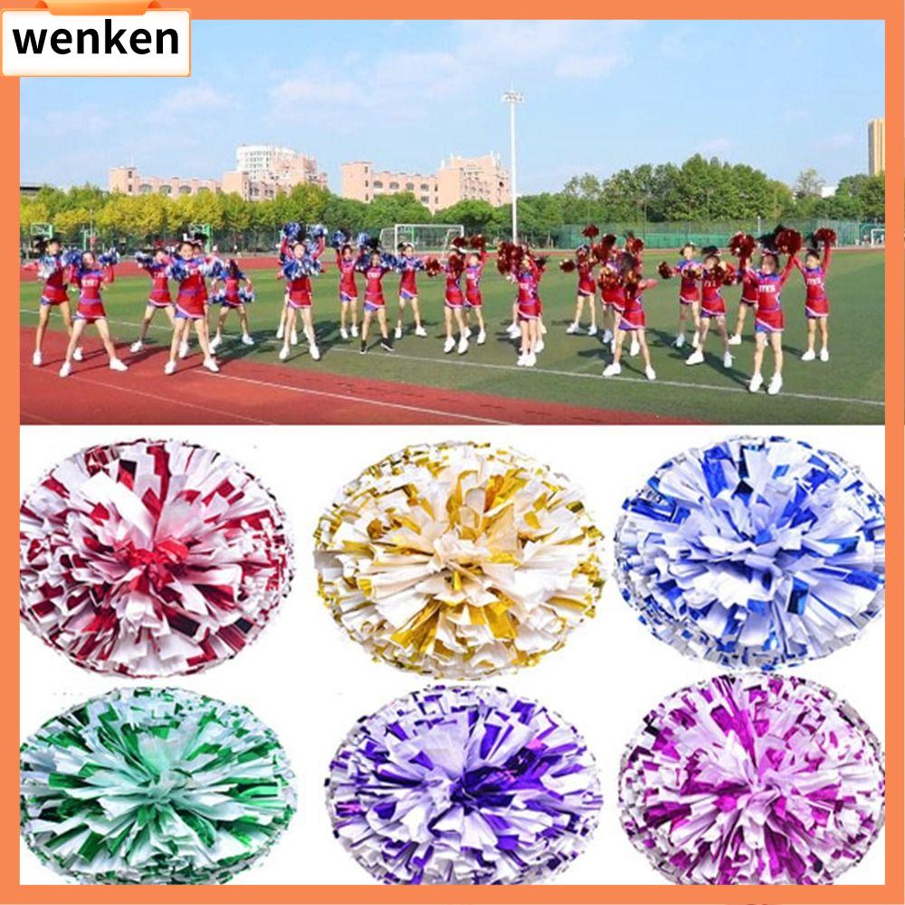 WENKEN 2pcs Trang phục váy Hoa thi đấu Tay cầm hai lỗ Bóng cổ vũ cổ vũ Pom pom Đội Cổ Vũ Câu lạc bộ Thể Thao Cung Cấp Trang trí tiệc khiêu vũ