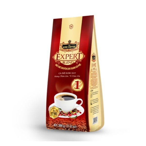 Cà phê rang xay expert blend 1 king coffee túi 500g robusta buôn ma thuột