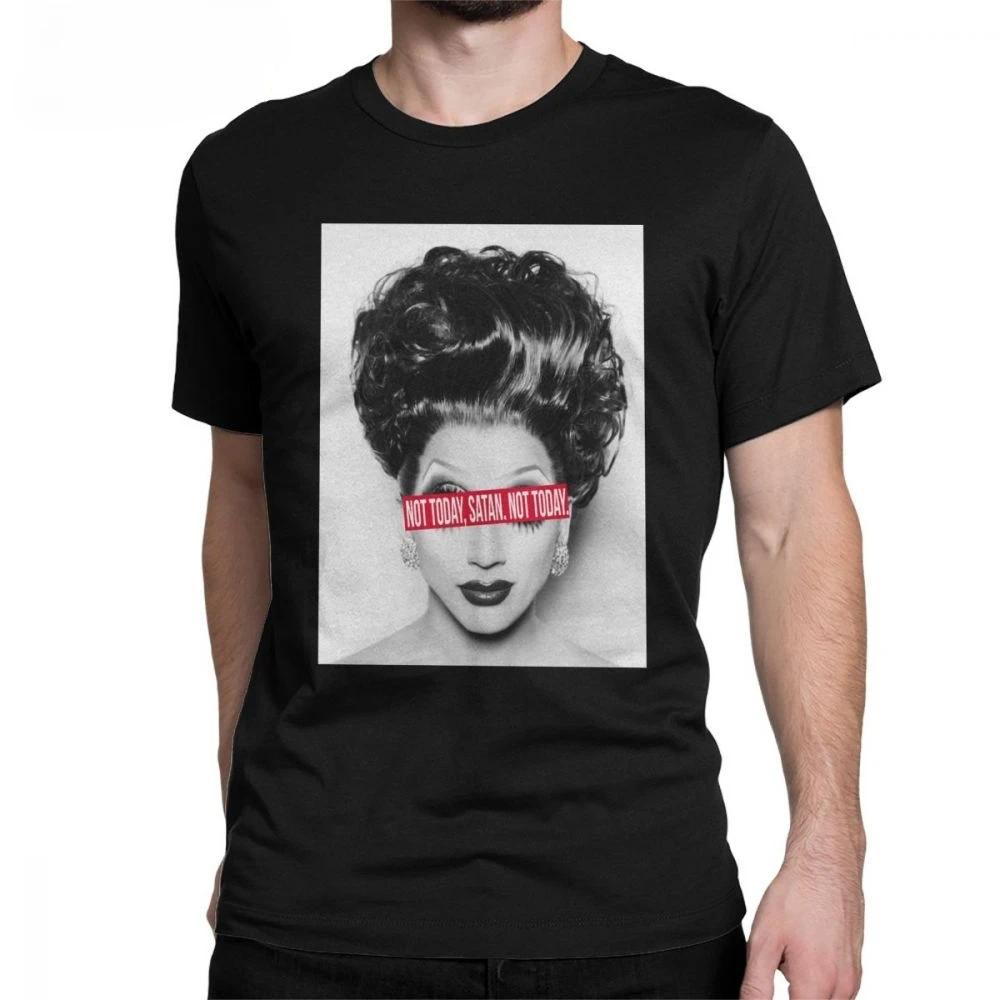 Simple Short Sleeves Gray Clothes LE RuPaul Not Today Satan Not Today RuPaul's Drag Race Men T Shirt Summer Funny Style cotton