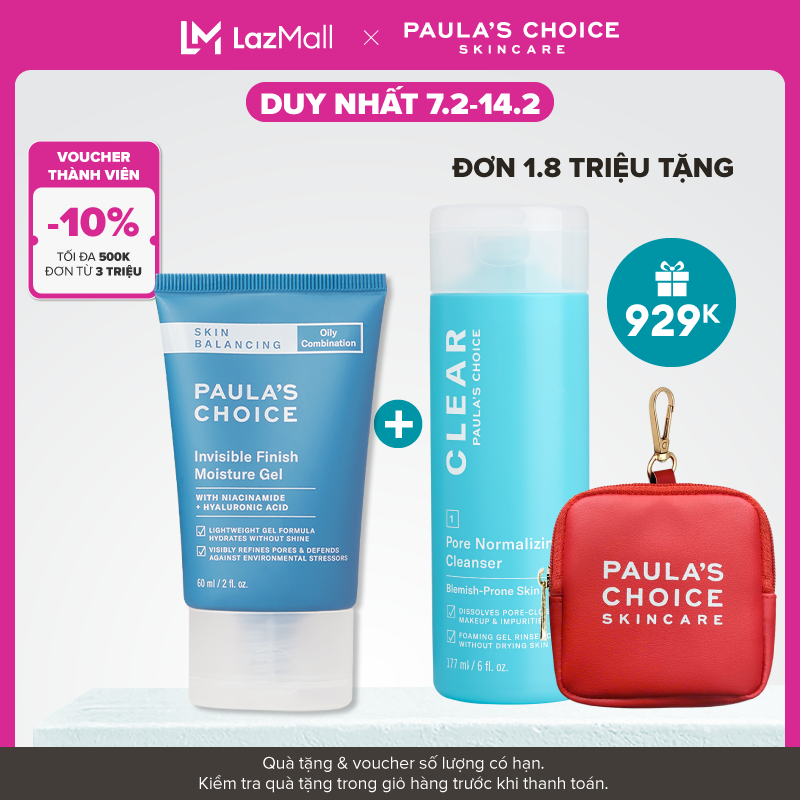 Kem dưỡng ẩm ban đêm dạng gel Kiểm soát tiết dầu cho da thoáng mịn Paula’s Choice Skin Balancing Inv