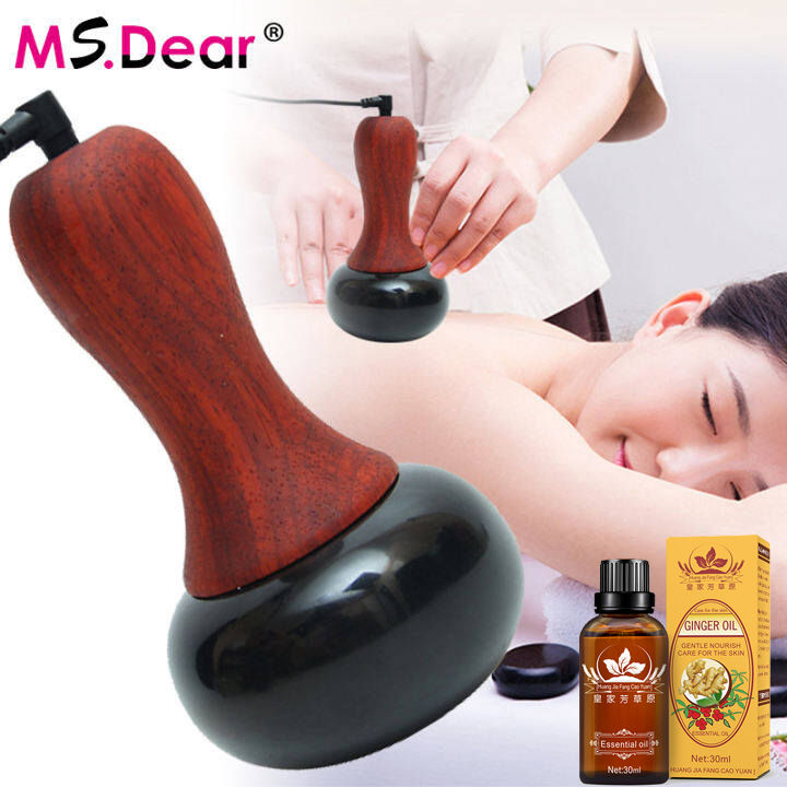 Máy Mát Xa Gua Sha Chạy Điện, Thiết Bị Moxib Phỏng Nóng Lên Đá Kép Nén