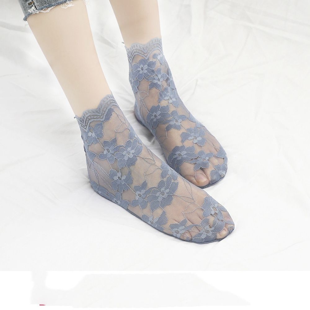 Jubeng Trong Suốt Thoáng Khí Hoa Mùa Hè Cô Gái Phụ Nữ Rỗng Vớ tất ren tất lưới Nữ Hàng dệt kim