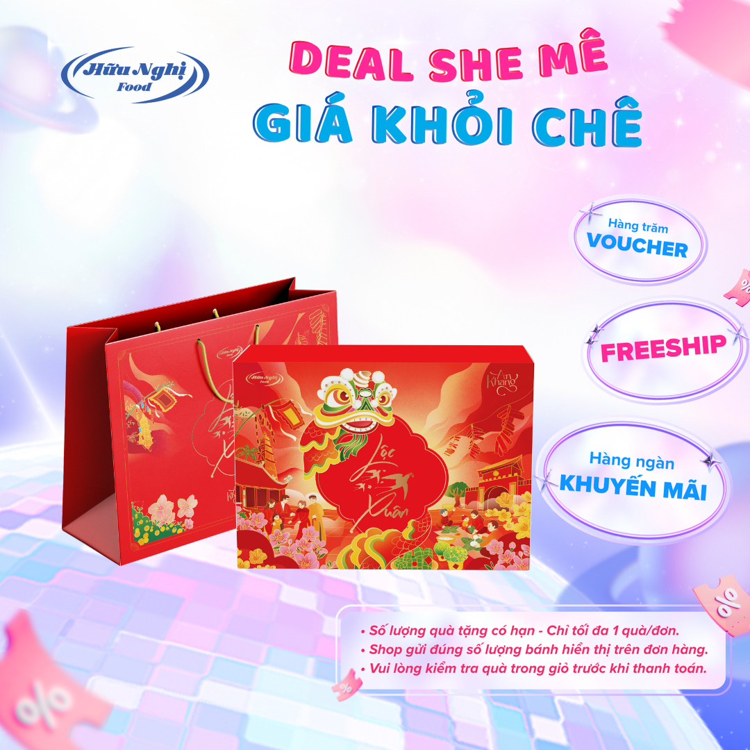 Hộp quà Tết Lộc Xuân - An Khang 488g kèm túi