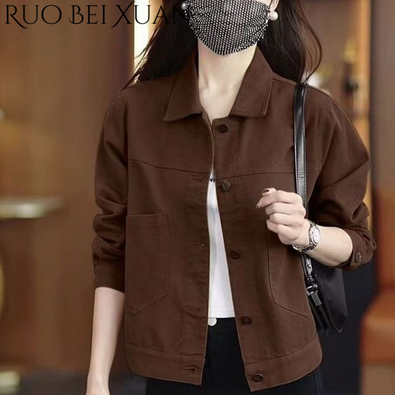 Ruo Bei Xuan Women's Casual Denim Jacket with Stylish Design and Comfortable Fit ราคา 309 บาท*ส่งฟรี