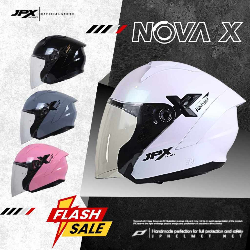 Helm Double Visor JPX Half Face NovaX V2.0 Solid Harga 560,000 rupiah*Gratis Ongkir