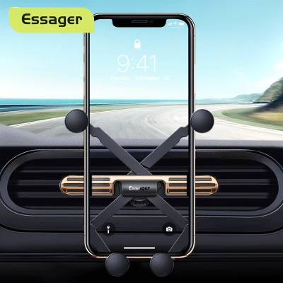 Essager Gravity Car Phone Holder For iPhone 12 11 Pro Max Samsung Xiaomi Oppo Vivo Universal Air Vent Mount Holder GPS Stand- Suit For 4.0-6.5 inch