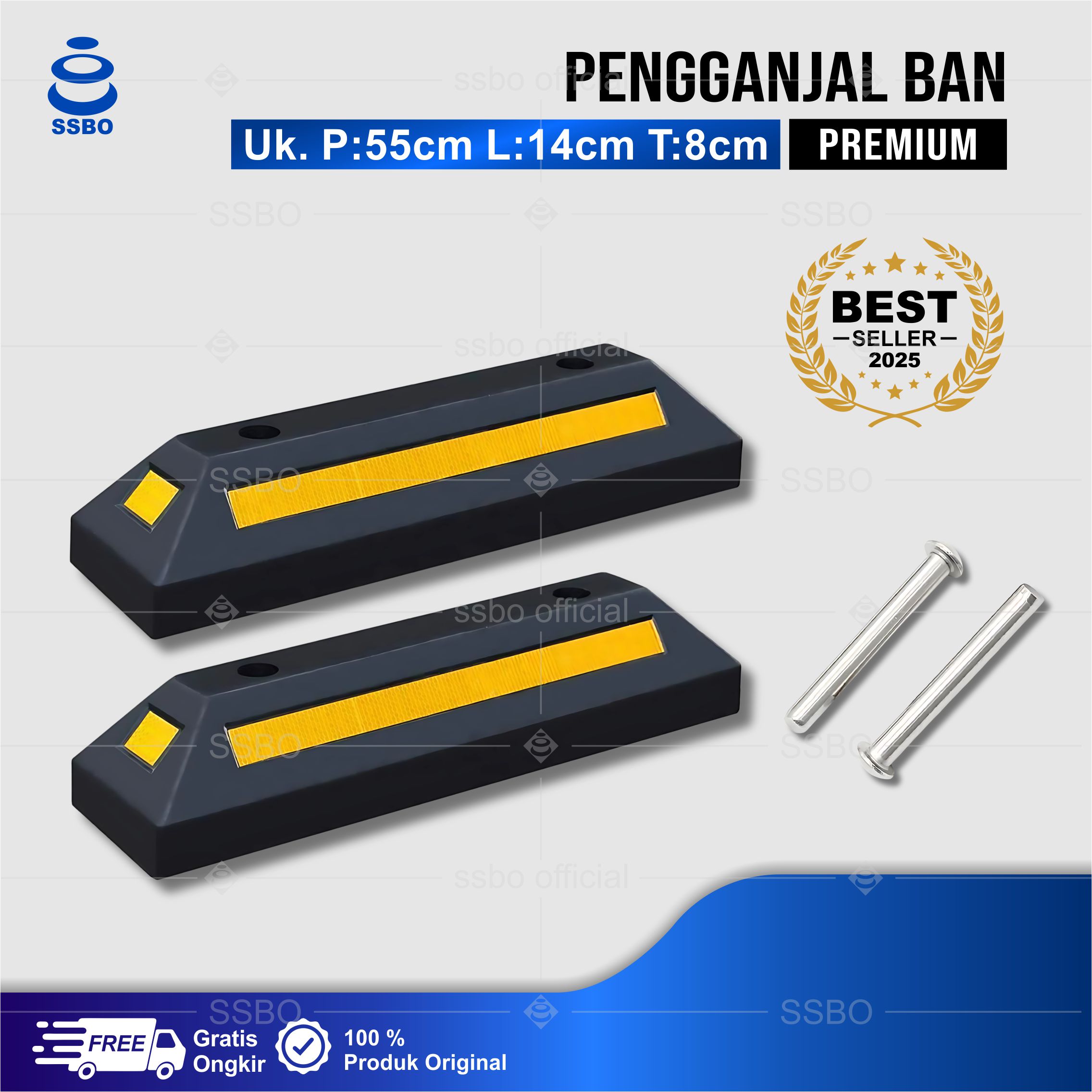 Pengganjal car tires yellow black rubber WHEL stopper ganjalan wheels car tyre ageless anti dent cheap cod Harga 173,800 rupiah*Gratis Ongkir