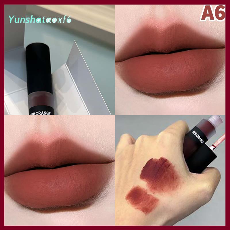 yunshataoxf Herorange môi men không thấm nước mờ Son môi nhung son bóng không khô Nude môi Nâu Tint bùn trang điểm mỹ phẩm - 2