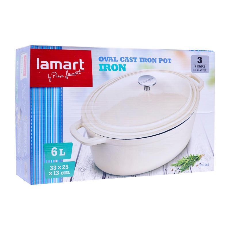 Lamart Induction Ready Cast Iron Pot With Lid 33X25Cm/6L Singapore