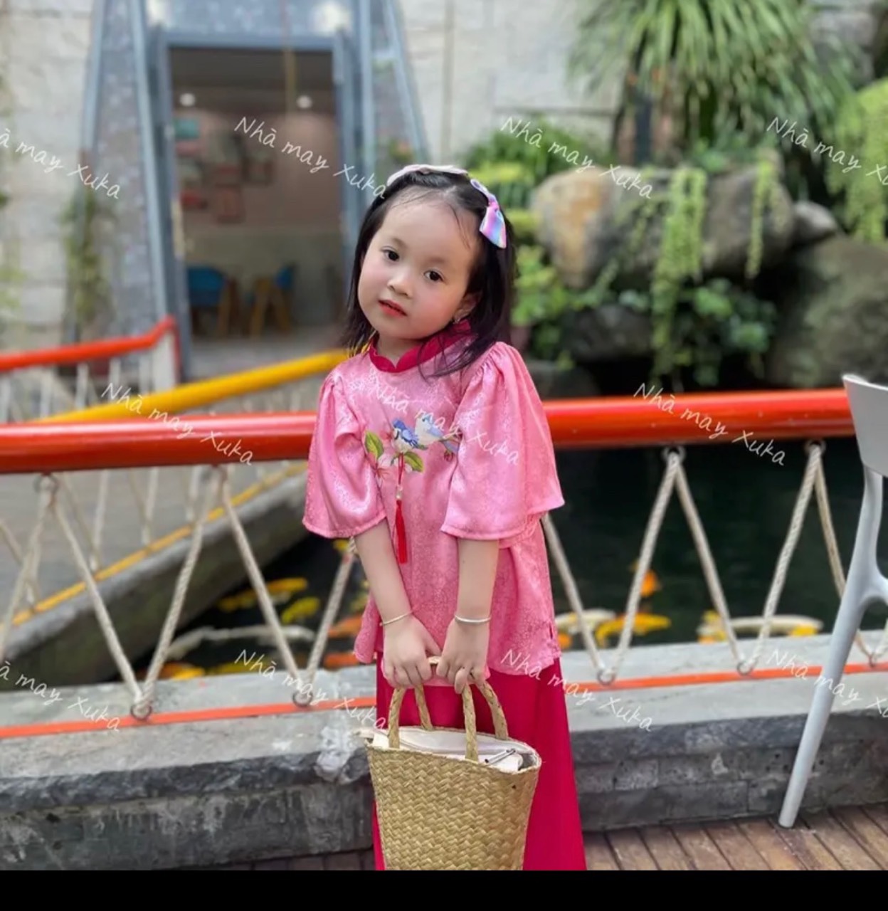 Bộ bà ba dễ thương cho bé gái