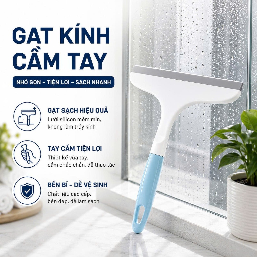 Cây Gạt Kính Cầm Tay MEGAHOME - Gạt Nước Lau Kính Đa Năng (MG02)
