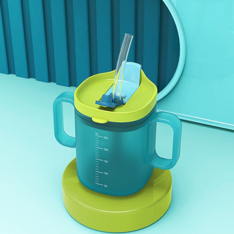 Toddler Sippy Cup Baby Straw Cup Leakproof Silicone Spout Bpa Free Training Handle 280 Capacity