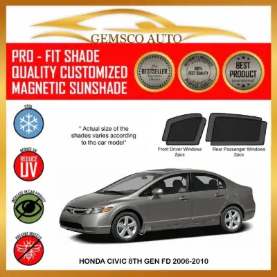 Honda Civic FD 8th Gen 2006 - 2010 ( 4 / 5pcs) Car Magnetic Sunshade / Boot Tray