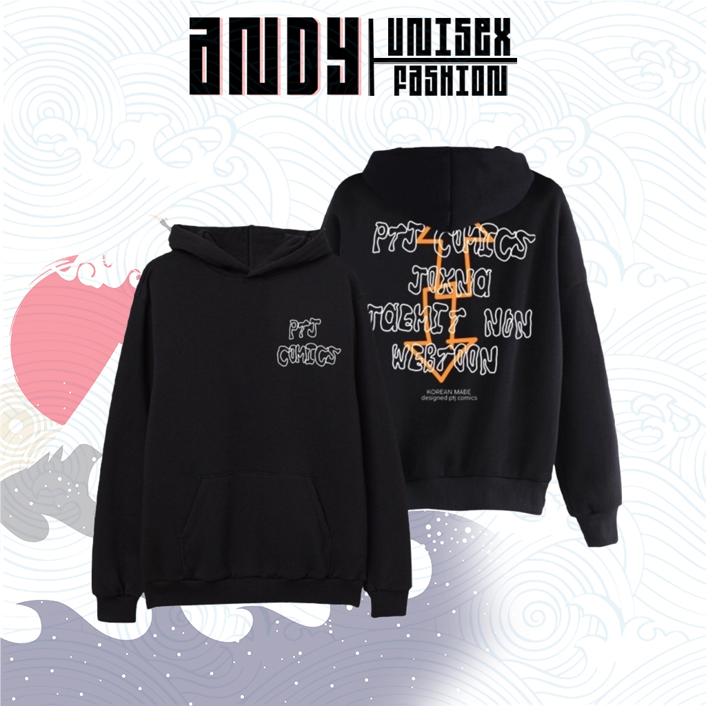 mẫu áo hoodie đen PTJ Comics áo hoodie ptj comics lookism có đủ size - áo lookism webtoon park hyung