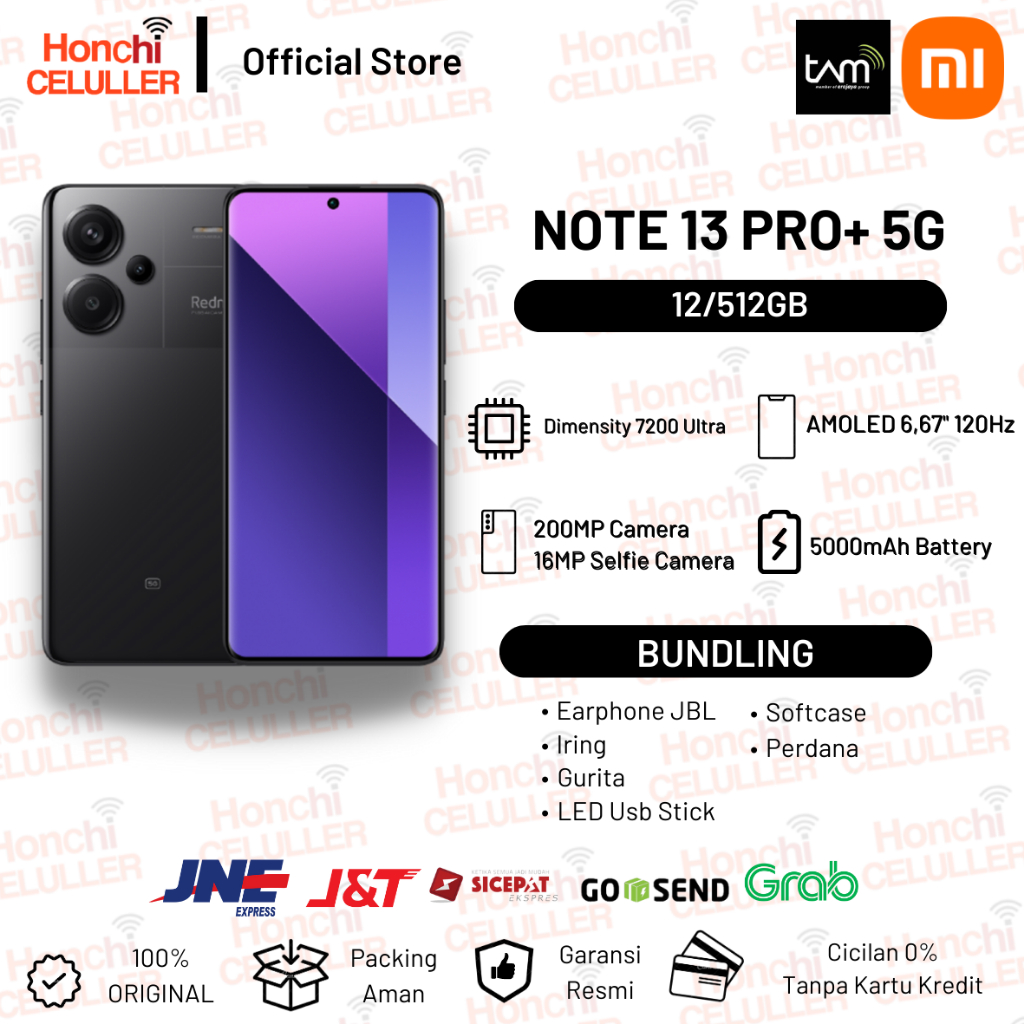 Xiaomi Redmi Note 13 Pro+ 5G 12/512GB Garansi Resmi Xiaomi Indonesia TAM Harga  3,799,000 Ringgit*Penghantaran Percuma