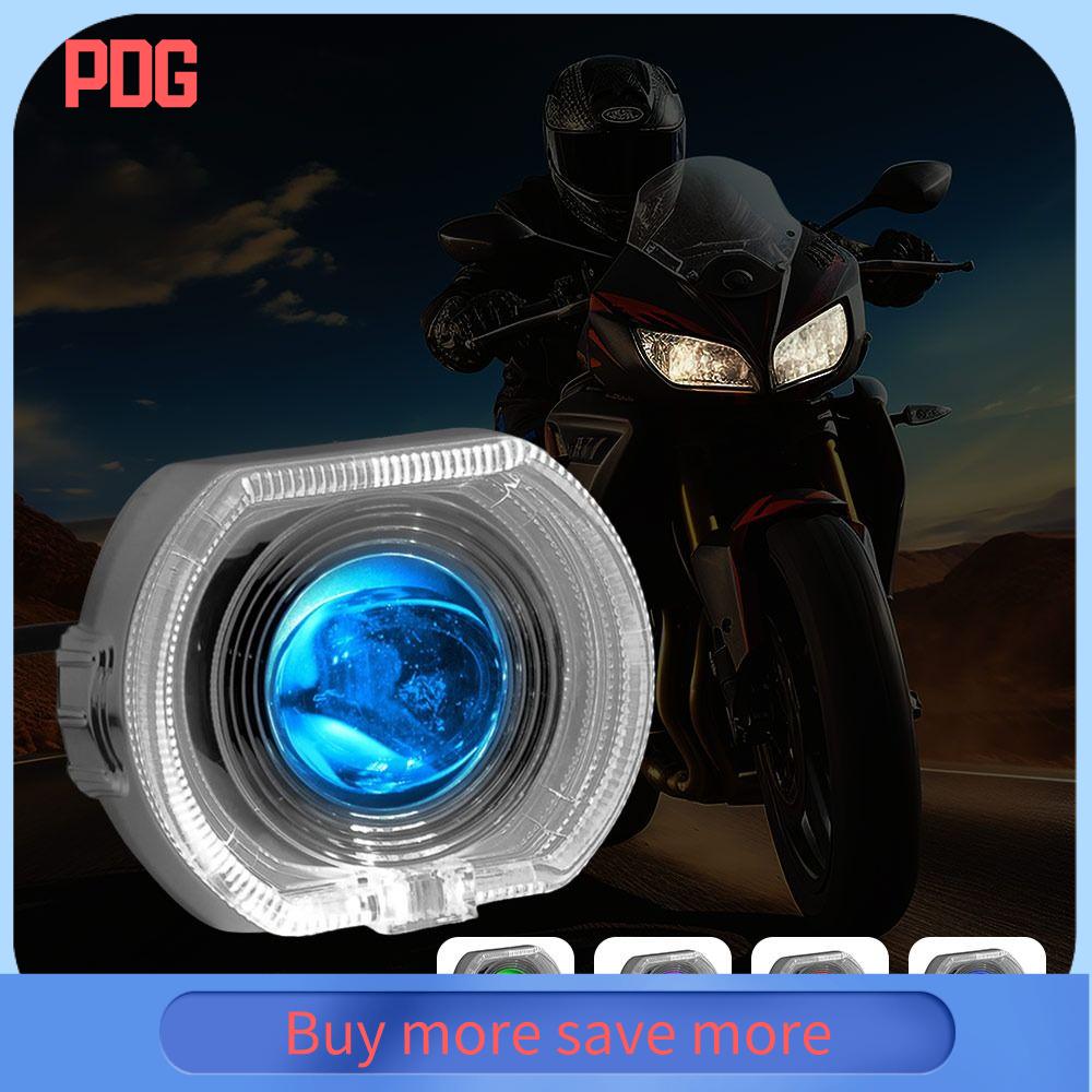 PDG Đôi mắt thiên thần Đèn pha xe máy Chống thấm nước Halo nhiều màu sắc Đèn chiếu sáng xe máy MỚI Tự làm Thấu kính đèn pha Lái xe ban đêm