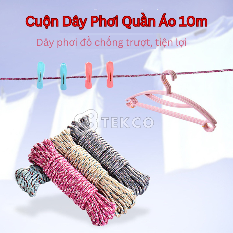 Cuôn 10m dây phơi đồ tiện lợi - dây dù tròn - cuộn dây dù dài 10m siêu chắc chắn