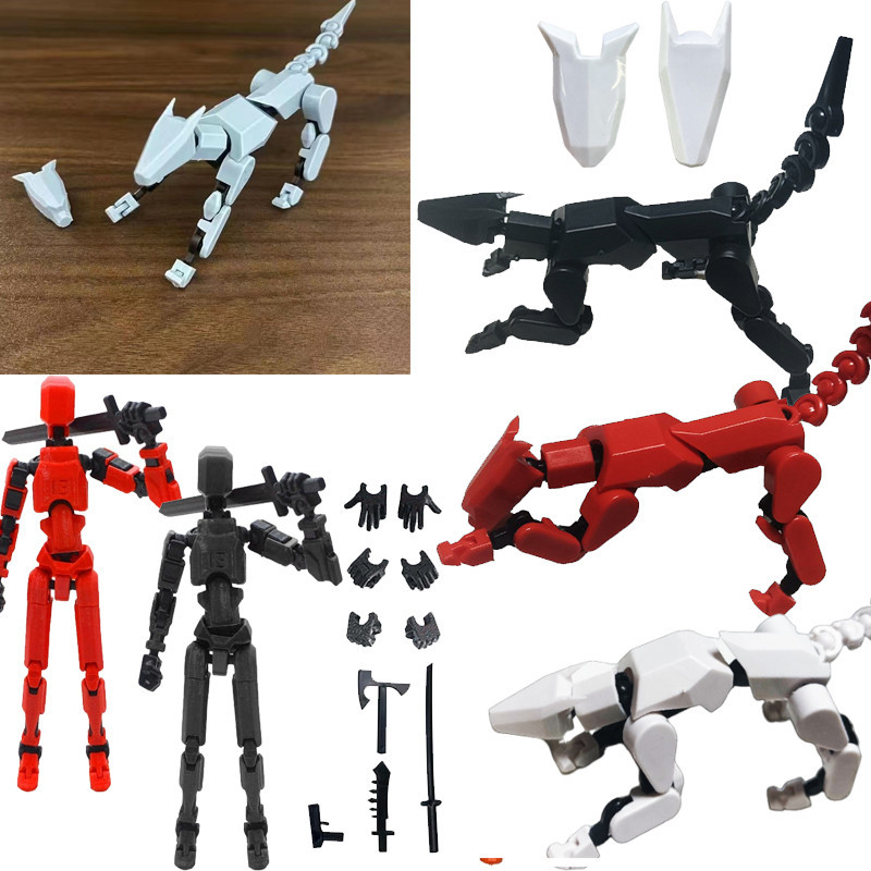 3D may mắn 13 mô hình nhân vật Dummy 13 T13 multi-jointed di chuyển con số in Đồ chơi robot 13 Kid Quà Tặng