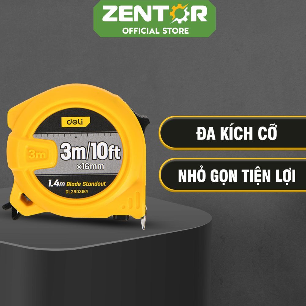 Thước cuộn thép Zentor Chính hãng - Đo m/inch - Nhiều kích thước có khóa hãm lại