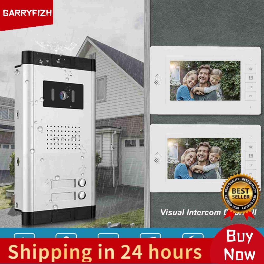 GARRYFIZH วิดีโออินเตอร์คอมออด 7 นิ้วจอภาพ TFT TwoWay โทรวิดีโออินเตอร์คอมชุด AC100-240V คืนสำหรับสำนักงาน (สหรัฐเสียบ 100 ถึง 240 โวลต์) ราคา 5,732 บาท*ส่งฟรี
