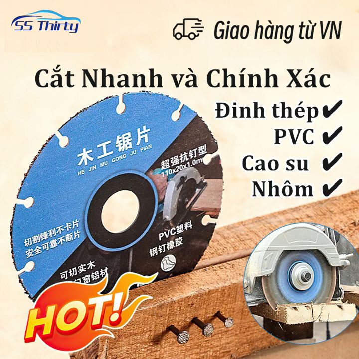 Set lưỡi cắt gỗ máy mài Bằng Hợp Kim 110mm Chuyên Dụng Cho Thợ Mộc
