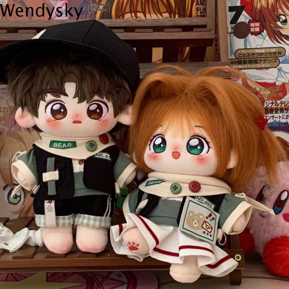 WENDYSKY Áo len Quần áo búp bê cotton 20cm Váy Ngắn Thay thế Quần áo đồ chơi vải nhung lông Váy Búp Bê chéo Thay đổi Bộ quần áo búp bê nhồi bông Búp bê vải bông 20cm