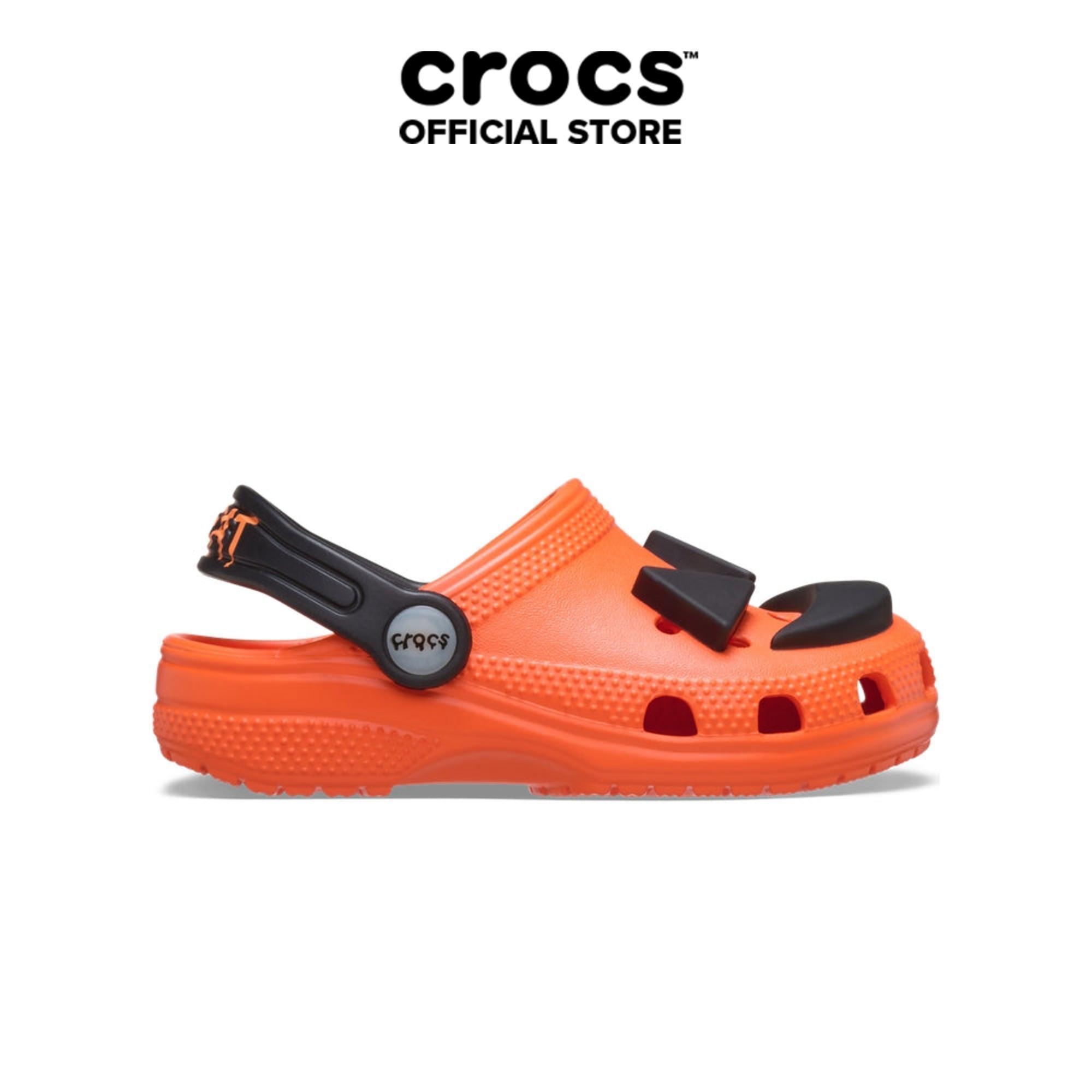 Giày Clog Trẻ Em Crocs Toddler Classic Jack O Lantern Lights - Orange - 211686-810