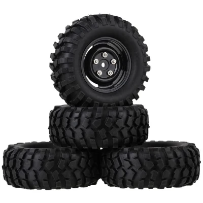 4Pcs 96mm 1.9 Inch 12mm Hex Wheel Rim and Tyres Tires for 1/10 RC Crawler Car HSP Redcat Traxxas TRX4 AXIAL SCX10 RC4WD