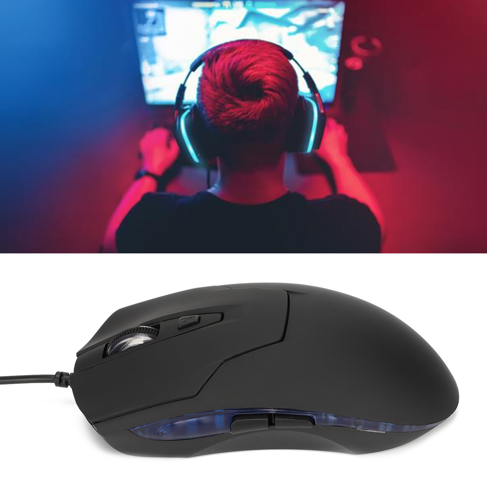 Màu Xanh Backlit Loại C chuột có dây Ergonomic phím đa phương tiện có thể điều chỉnh DPI cho chơi game văn phòng nghiên cứu