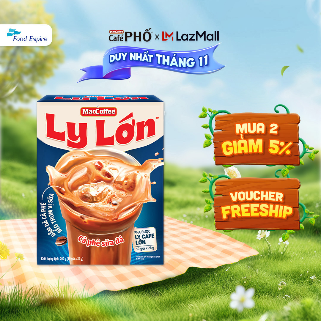 Cà phê Ly Lớn - Maccoffee (hộp 10 gói x 26g)