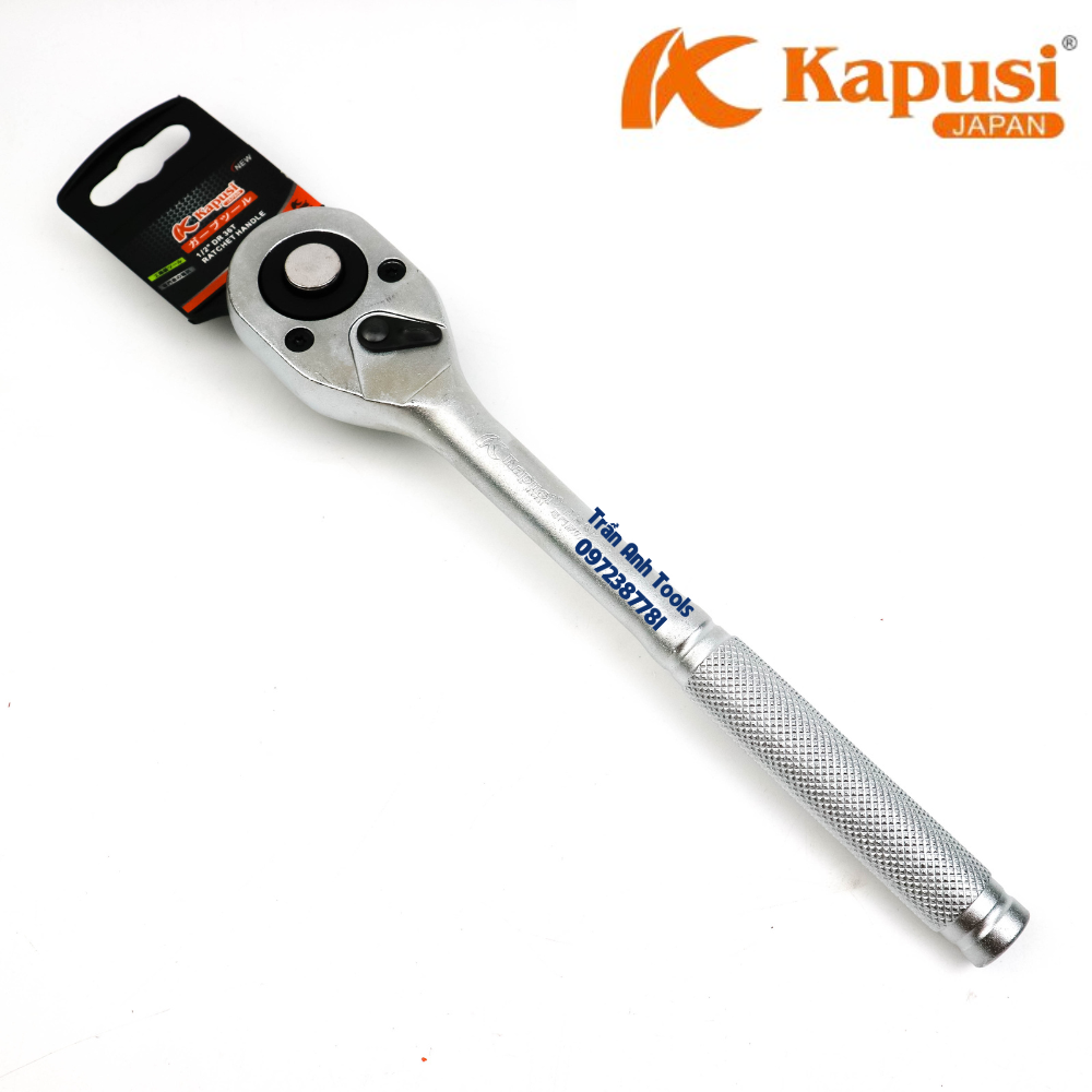 Tay lắc 1/2 tự động đảo chiều cao cấp Kapusi Japan cán trơn 36 răng, cần siết tự động 1/2 cán trơn thép siêu bền