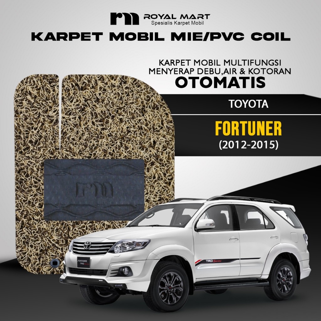 ROYAL MART Karpet Mobil Mie Premium Toyota Fortuner 2012-2015 Full Set Bergaransi Harga 500,000 rupiah*Gratis Ongkir