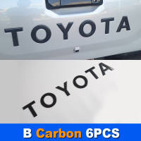 Car Tail Door Logo Decorative Letter Patch Plastic Chrome Plated ABS Carbon Fiber Pattern Automotive Exterior Modification Parts for Toyota Hilux Travo BEV 2026 2027