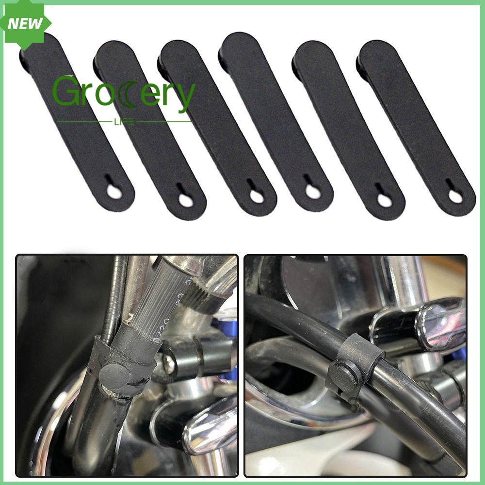 GROCERY LIFE 6/12PCS Cao su Dây buộc Bảo vệ cáp xe máy Phụ kiện sửa đổi Đen Dây đai dây Bền Đàn hồi Dây cố định căng thẳng Xe mô tô xe máy