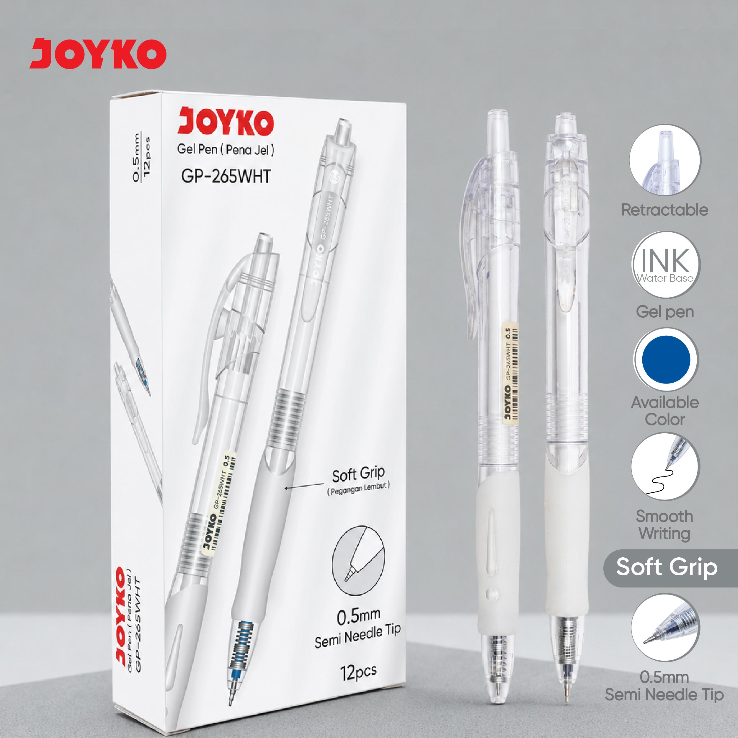 JOYKO Pulpen Gel 1 Pack GP-265WHT Gel 0.5mm Isi 12 Pcs