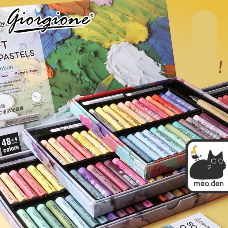 Màu sáp dầu giorgione 12/24/36/48 soft oil pastels hạng hoạ sĩ vẽ tranh nổi - họa cụ hakuart