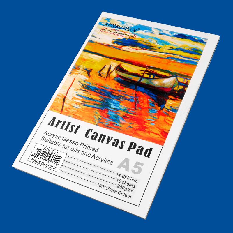 Pad Kanvas Artis 280G A3 A4 A5 – 100% Cotton Canvas Pad 10 Keping Untuk Lukisan Oil & Acrylic