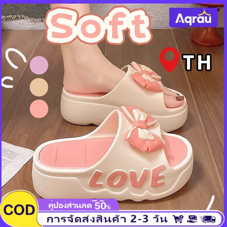 Aqrau 🚚 Sent from Samut Sakhon 🚚 Eva Women's Sandals, Thick Soles, Super Soft, Summer High Heel Sandals Fashionable Non-Slip Beach Sandals for Wearing Outside. Women's Sandals ราคา 93 บาท*ส่งฟรี