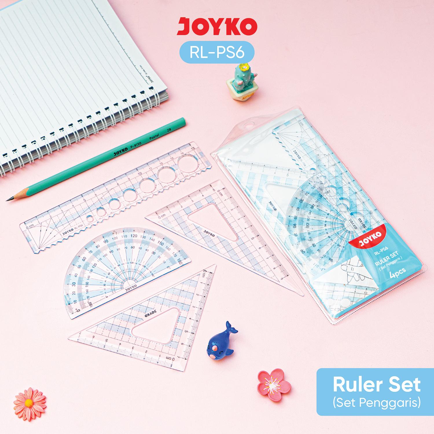 JOYKO Ruler Set Penggaris RL-PS6 1 Set 4 Pcs