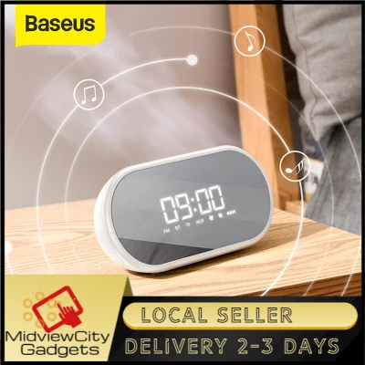 Baseus E09 Night light Bluetooth Speaker With Alarm Clock Function Portable Wireless Loudspeaker Sound System For Bedside Office