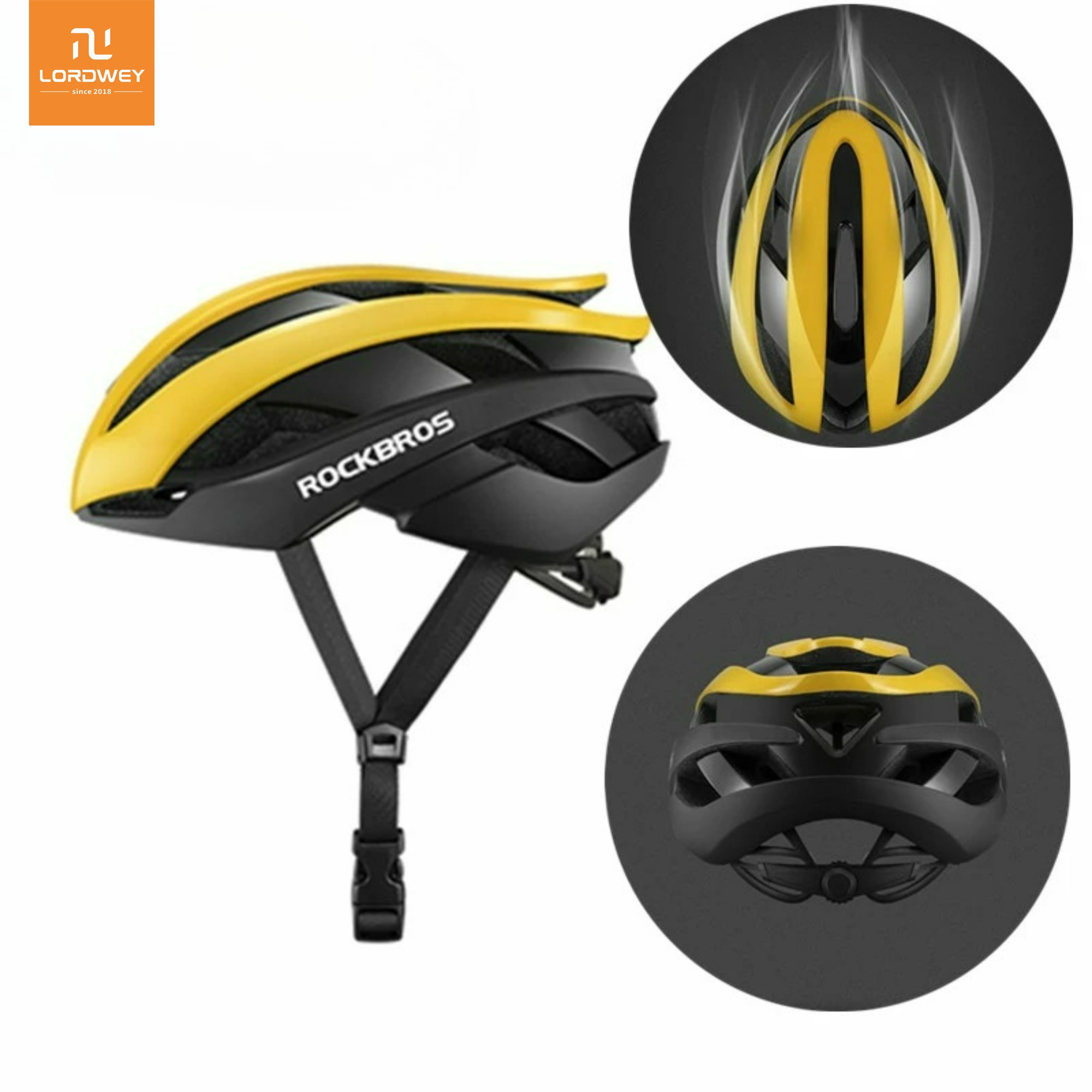 LORDWEY & ROCKBROS Bicycle Helmet Cycling Ultralight Road Bike Helmet MTB Scooter Helmet Caps Motorcycle Helmet Casco Ciclismo ราคา 2,387 บาท*ส่งฟรี