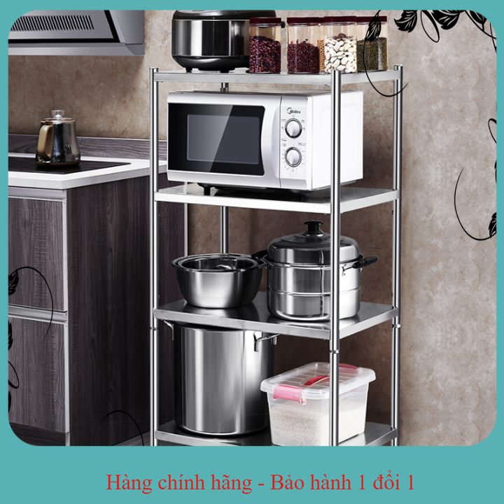 Kệ để lò vi sóng 4 tầng, chất liệu inox 304, kích thước: 100x53x35cm, kệ để đồ nhà bếp, kệ nhà bếp, kệ đa năng