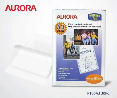 Aurora A3 Hot Laminator Pouch 30pcs Laminating Lamination