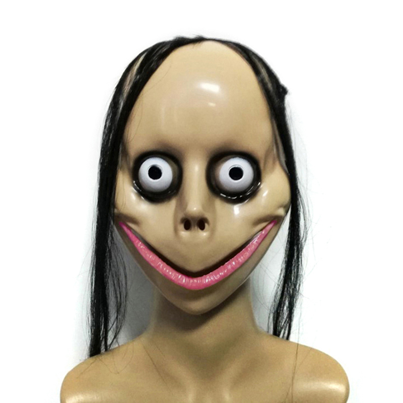 [Man YingLie] Halloween mới kinh dị với mặt nạ tóc dài mặt nạ ngộ nghĩnh mặt nạ miệng hình chữ V với tóc nữ mặt nạ ma roleplay mặt nạ Momo