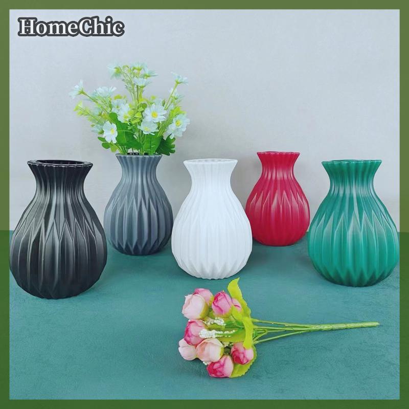 HomeChic 1 cái bình hoa Bắc Âu giả gốm nhựa hoa bình hoa phòng khách Máy tính để bàn trang trí đám cưới trung tâm sắp xếp