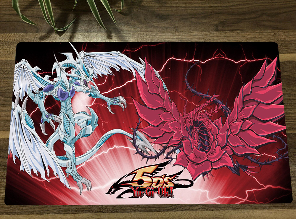 thumbnail image 2 of Yu-Gi-Oh! Black Rose Dragon Playmat With Bag - TCG/CCG Standard Mat, Signed Promo, 23.6x13.8 Inches 2 of 6