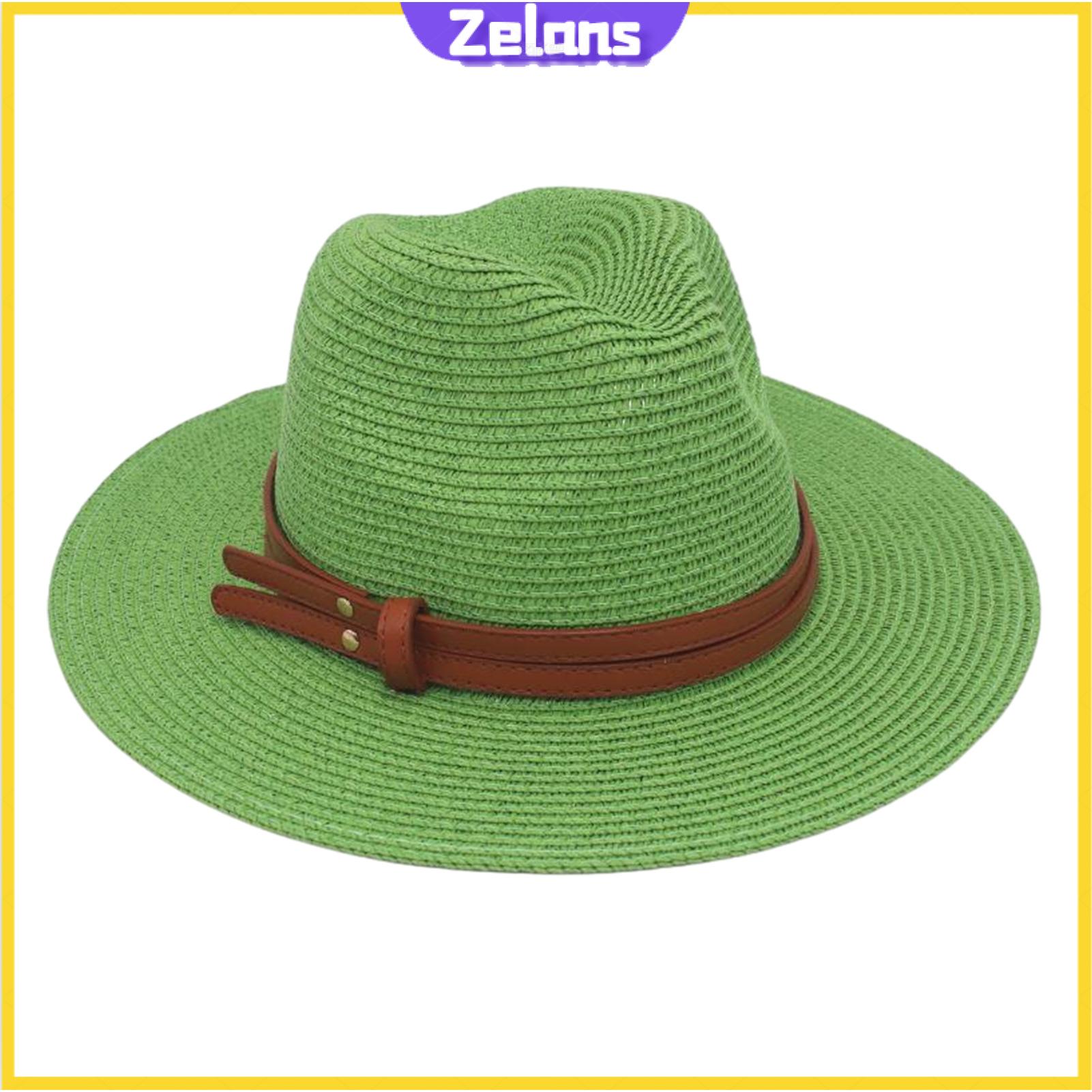 Zelans Sun Hat Upf 50 Sun Protection Hat Women’s Wide Brim Straw Hat with Faux Leather Belt – Adjustable Foldable Summer Beach Hat for Uv Protection Jazz Style Perfect for Asia Outdoors - 4