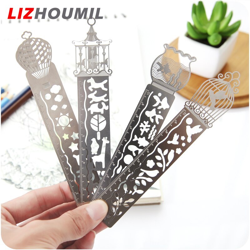 Lizhoumil 1 cái thước đánh dấu trang bằng kim loại rỗng LỒNG CHIM ngựa sáng tạo dễ thương dễ thương cho trẻ em Đồ Dùng Học Tập Quà Tặng Học sinh