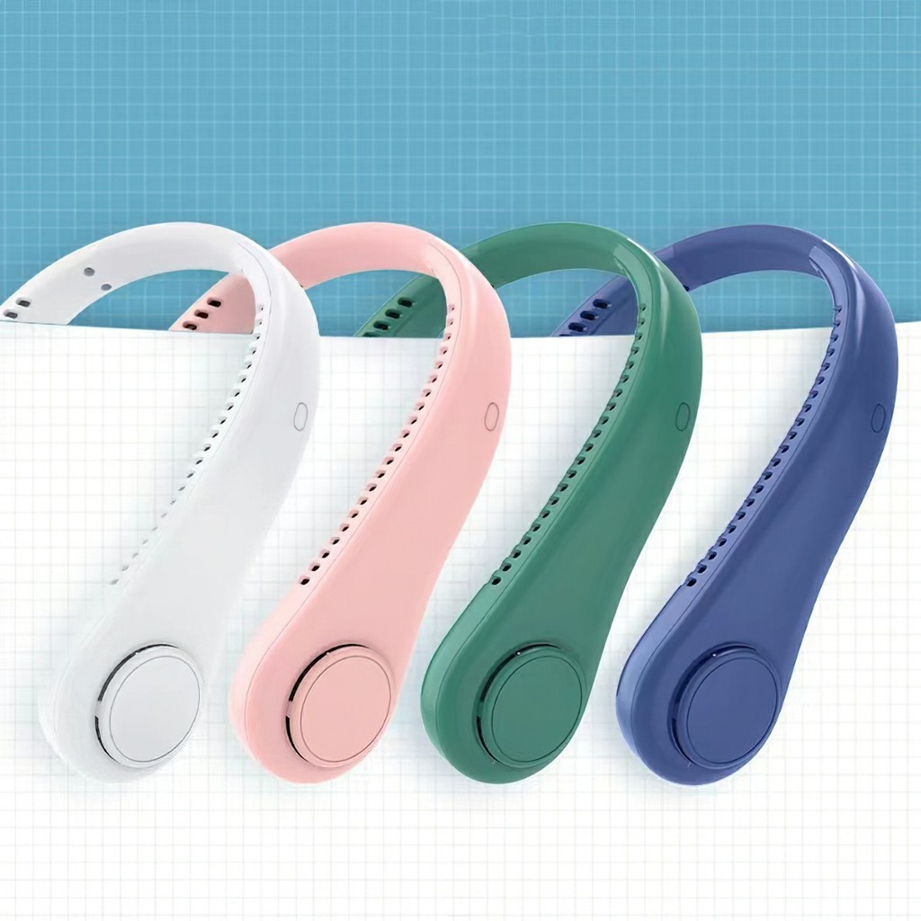 Quạt Không Cánh Đeo Cổ, Quạt Tích Điện, 3 Mức Độ, Kiểu Dáng Thể Thao, Pin Trâu -Lumbley